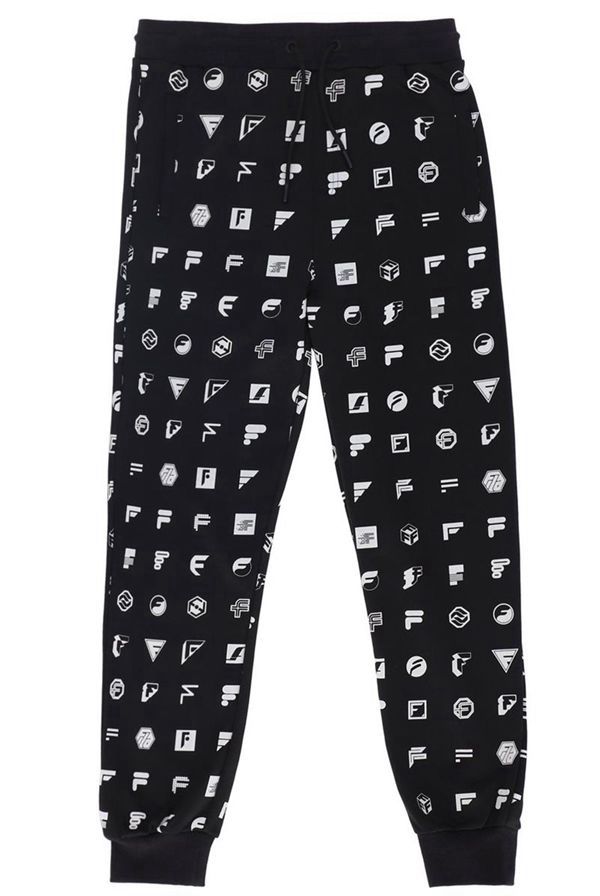 Fila Monotone Icon Men's Pants - Black/Multicolor,NZ 164-59827